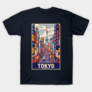 A Vintage Travel Art of Tokyo - Japan T-Shirt